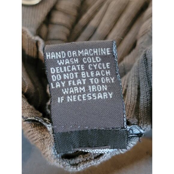 Chelsea and Theodore Top Mock Collar Ribbed Sz L Career Soft Texture Rare Gray - Picture 12 of 12